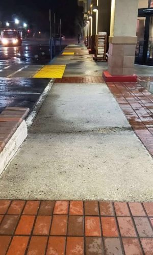 Commercial sidewalk pressure washing in California for a spotless, professional appearance.
