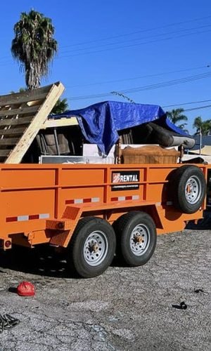 Pressure washing equipment trailer in California for commercial cleaning services.