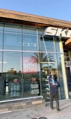Commercial storefront pressure washing in California for a clean, professional look.